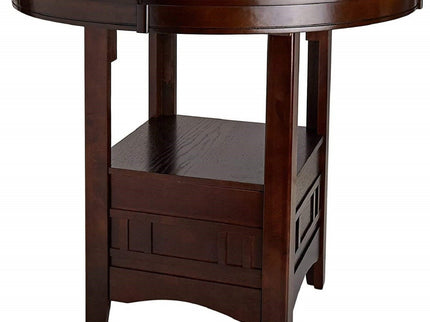 Round Counter Height Dining Table Only With Shelves - Brown Mix