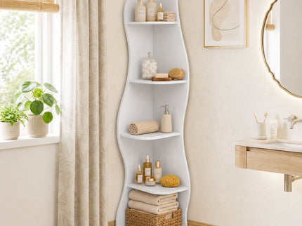 5 Tier S - Shaped Corner Shelf For Living Room