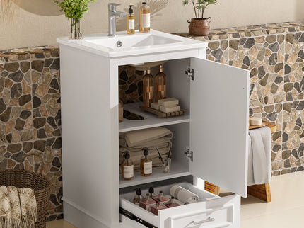 20" Bathroom Vanity With Sink, 1 Drawer, Freestanding Single Set