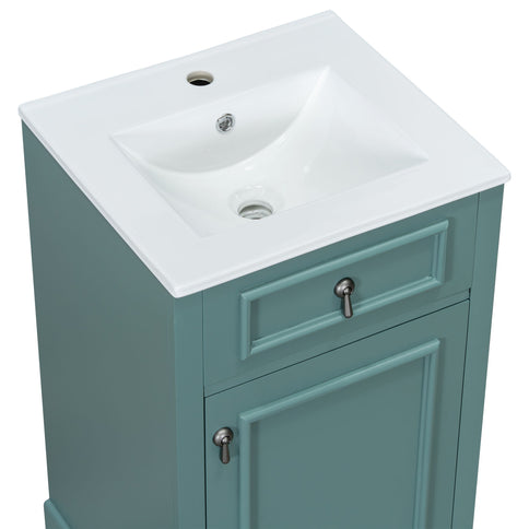 Elegant Bathroom Vanity With Ceramic Sink, Soft Close Door, Adjustable Shelf