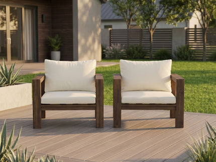 Stylish Outdoor Chair Set With Cushions For Garden (Set of 2)