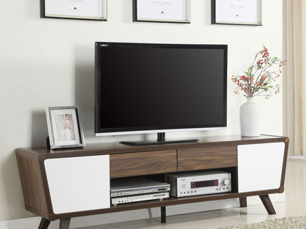 2 Door TV Console With Storage - Walnut
