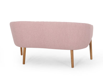Mid Century Modern Loveseat With Channel Stitched Backrest