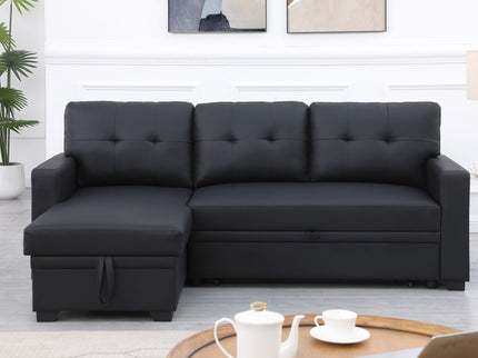 Upholstered Pull Out Sectional Sofa With Chaise