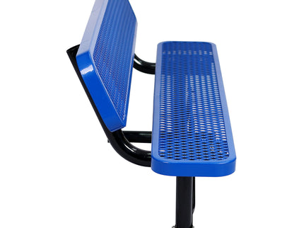 6' Outdoor Steel Bench With Backrest