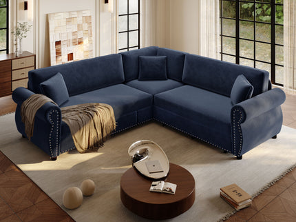 L-Shaped Sofa Couch With Pull-Out Bed