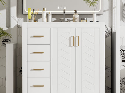 Bathroom Vanity With Sink Combo, Storage Cabinet, Freestanding Set With 3 Drawers & Soft Closing Doors