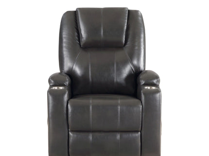 Recliner With Power Lift & Massage - Gunmetal