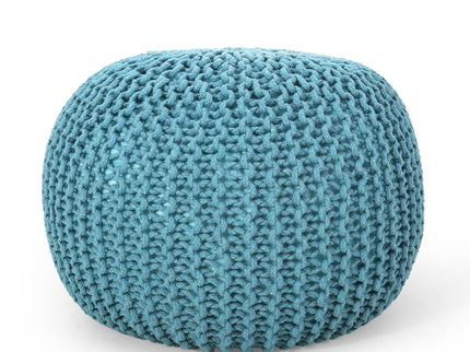 Moro - Knitted Round Pouf With Pumpkin Shape