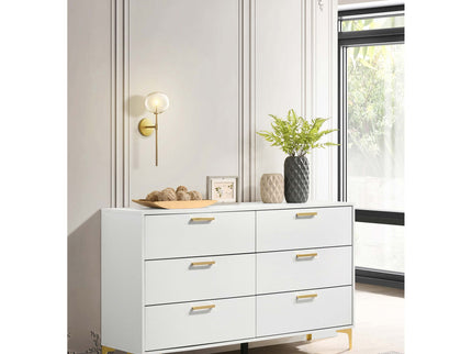 Karena - Rectangular 6 Drawer Dresser - White