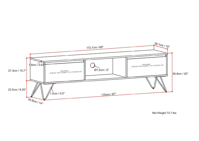 Hunter - Handcrafted TV Media Stand - Natural