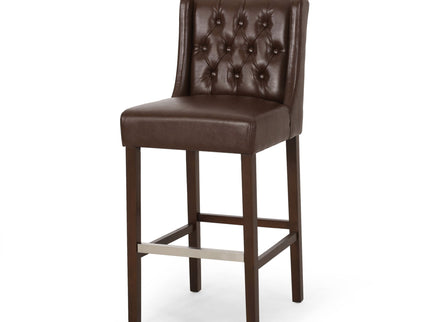 Solstara - Upholstered Dining Barstool With Button Tufted And Wing Back