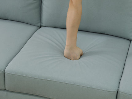L - Shaped Sectional Sofa With Left Chaise & Ottoman - Pale Green