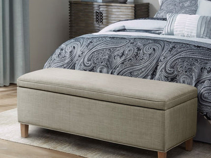 Caymus - Rectangular Soft Close Storage Bench - Light Gray