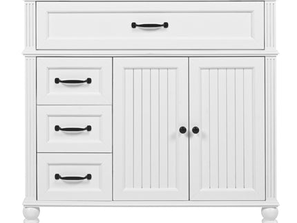 Bathroom Vanity With Sink, 2 Door Storage With Soft Closing Hinges - White