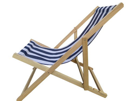 Sling Folding Chaise Lounge Chair - Stripe Blue