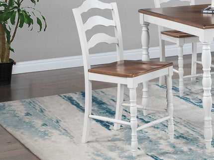 5 Piece Counter Height Dining Set With Table 4 Chairs - Oak / White