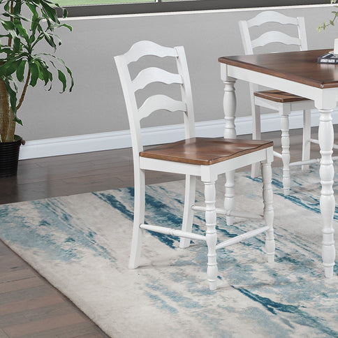 5 Piece Counter Height Dining Set With Table 4 Chairs - Oak / White