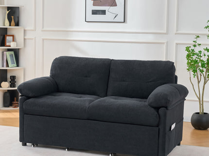 Convertible Pull Out Sofa Bed Queen Size, 3 In 1 With Side Storage