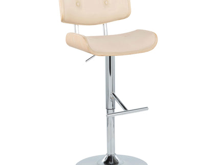 Lombardi - Contemporary Adjustable Barstool With Swivel With Straight T Footrest (Set of 2)