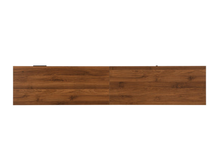 TV Stand, Media Console With 2 Drawers, Soft Closing Hinges, Adjustable Shelves, Slatted Design - Walnut