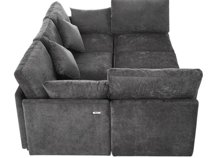 Sectional Sofa Modular U-Shaped With Ottoman & USB Ports