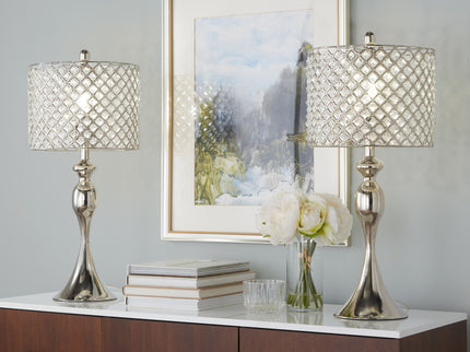 Ashland - Contemporary Table Lamp Square Clear Crystal (Set of 2) - Polished Nickel