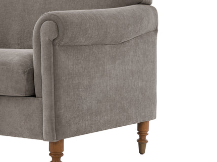 Loveseat Sofa With Rolled Arm For Living Room - Brown