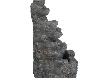 Concrete Rock Waterfall Fountain With LED Lights, Outdoor Garden Decor