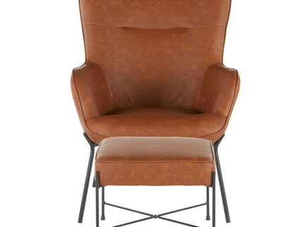 Izzy - Industrial Lounge Chair & Ottoman Set