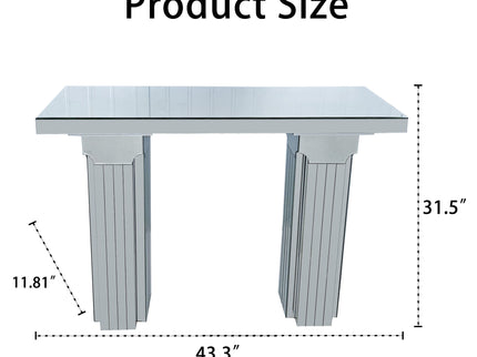 Console Table, Rectangular Entryway Desk For Living Room - Silver
