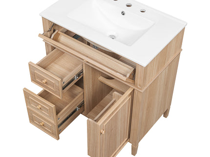 Bathroom Vanity With Sink, Flip Out Drawer, 2 Soft Close Drawers, 1 Soft Close Door - Wood