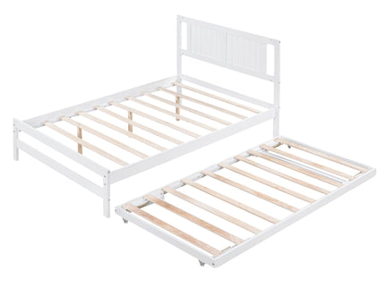 Platform Bed With Adjustable Trundle