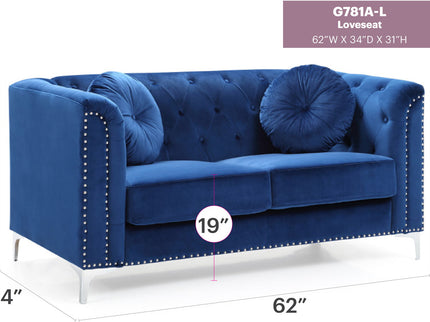 Stylish Sloped Arm Loveseat