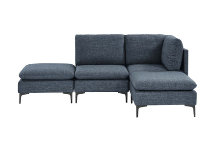 Upholstered Modular Sectional With Tall Legs, Medium Firm Seat