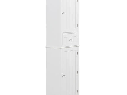 Tall Freestanding Bathroom Storage Cabinet With Drawer And Adjustable Shelf