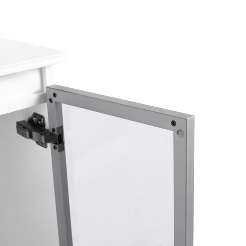 Wall Mounted Bathroom Vanity With Sink, 2 Soft Close Doors, Cabinet & Half Door