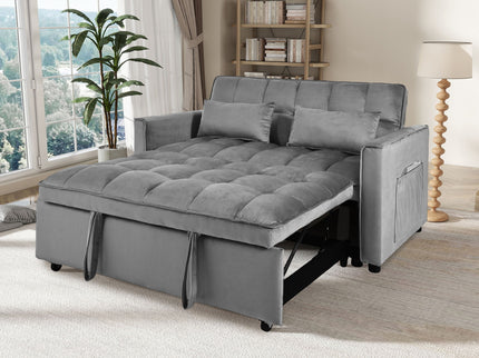 3 In 1 Pull Out Couch Convertible Sofa Bed With Reclining Backrest