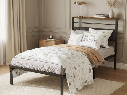 Platform Bed Frame With Charging Station & Headboard Storage