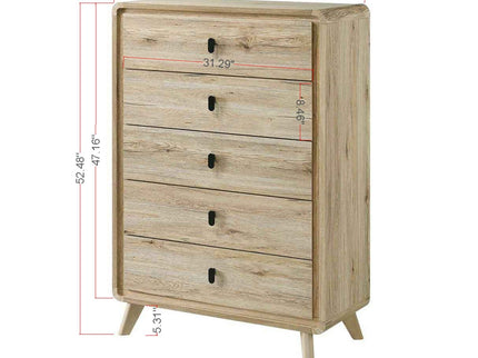 Chest With 5 Drawers - Beige