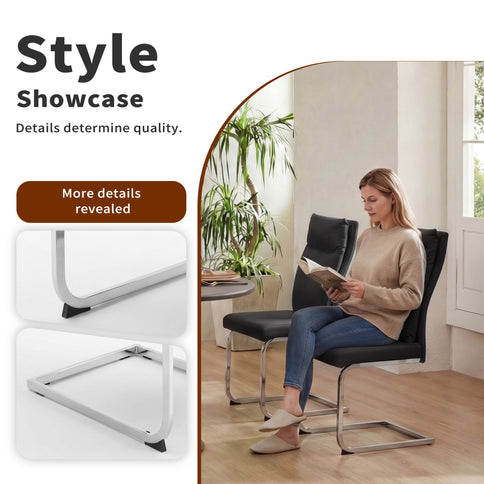 Modern Dining Chair SetWith Soft Cushion Backrest (2 Pieces)
