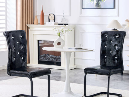 Alligator Skin Upholstered Dining Chairs