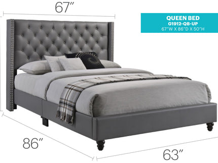 Nailhead Bed Transitional Vibrant