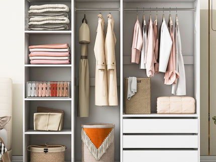 Doorless Storage Wardrobe For Dedroom With Shelves And 3 Drawers