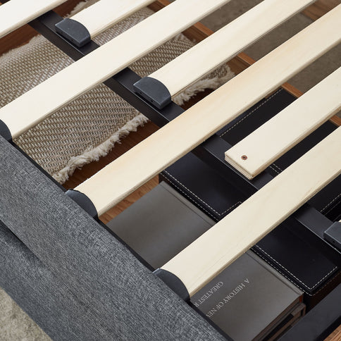 Daybed With Trundle And Storage Drawers, Flat Arms With Pocket