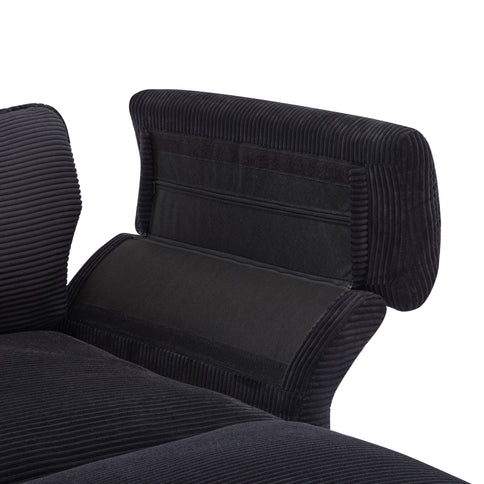Modern Deep Seat Sectional Sofa With Ottoman