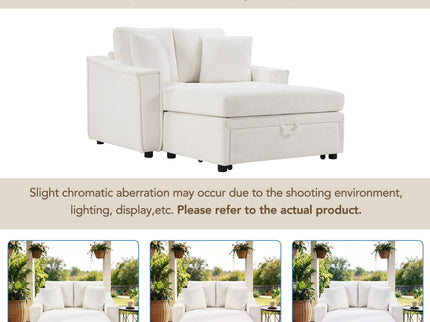Modern Chaise Sofa With Hidden Storage For Living Room