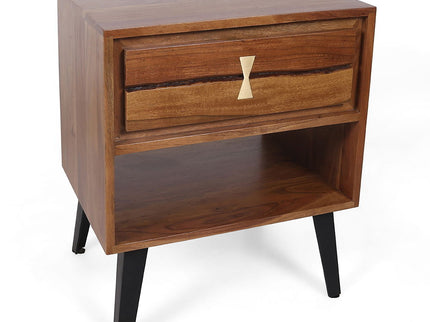 Asther - Bedside Table - Natural Wood / Brown