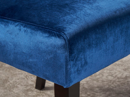 Elegant George Hi Back Dining Chair (Set of 2) With Tufted Velvet - Navy Blue