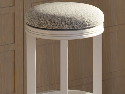 Backless Swivel Stool With Upholstered Seat